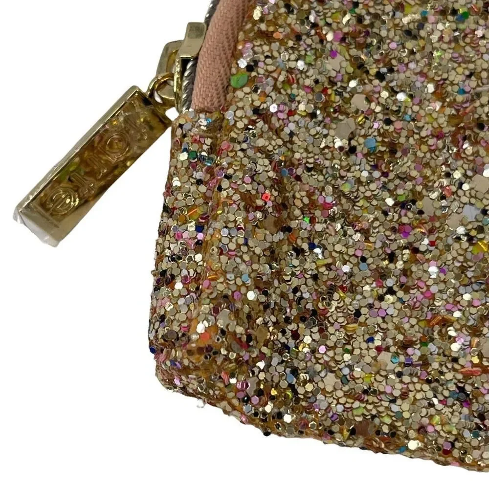Tarte Cosmetic Bag Glitter Dome Confetti Glitter Makeup Bag Glam Zip Closure Bag